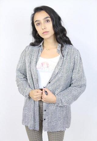 VINTAGE 90'S ZIG-ZAG PATTERN BLOUSE