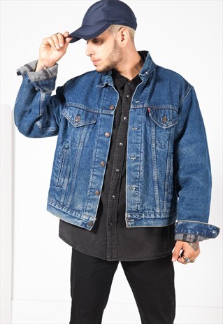 VINTAGE 80S LEVI'S BLANKET DENIM JACKET / S1562