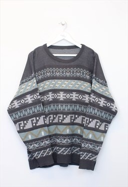 Vintage Unbranded knit sweatshirt in grey. Best fits XL