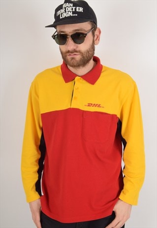 VINTAGE DHL POLO SHIRT SIZE L (1926)