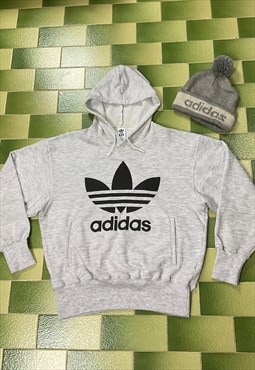 Vintage Adidas Hoodie Pullover Sweatshirt FREE Adidas Beanie