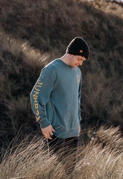 New Wave Garment Dyed Organic Sweatshirt in Teal