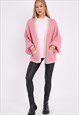 JUSTYOUROUTFIT KNITTED STITCH SHORT CARDIGAN PINK