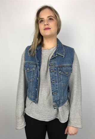 90S VINTAGE CALVIN KLEIN SLEEVELESS DENIM VEST BODYWARMER