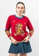 VINTAGE 90'S TEDDY BEAR SWEATER EMBROIDERED PULLOVER