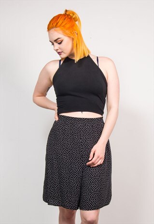 90'S RETRO BLACK POLKA DOT PATTERN LOOSE FIT SHORTS