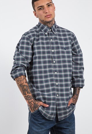 VINTAGE 80S POLO RALPH LAUREN CHECKED SHIRT / S1080