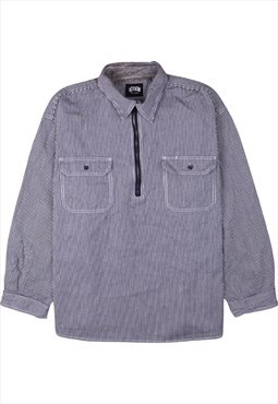 Vintage 90's Key Sweatshirt Long Sleeves Quater Zip Black