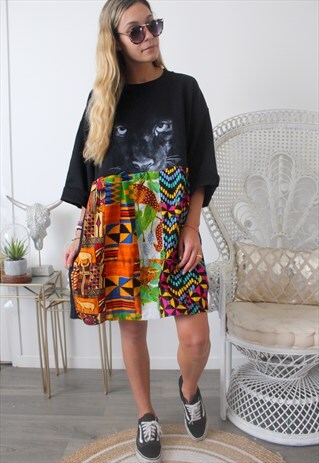 DRESS SWEATSHIRT VINTAGE FABRICS WAX PANTHER