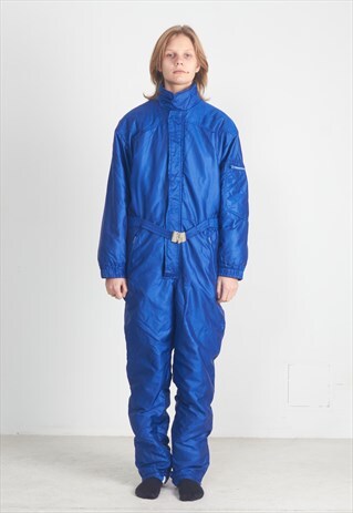 VINTAGE BLUE SKI SUIT SNOWSUIT COVERALL ALL IN ONE