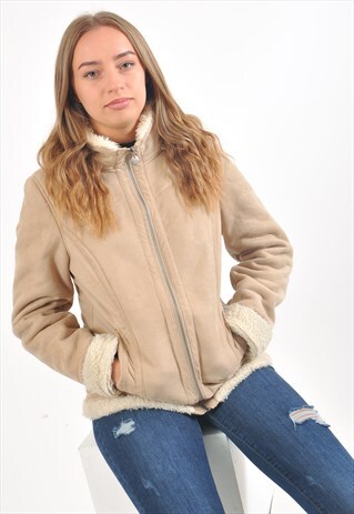 VINTAGE 90'S FAUX SHEARLING JACKET