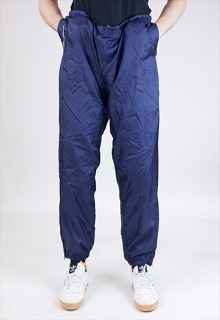 VINTAGE 90S SERGIO TACCHINI NAVY SHELL TRACKSUIT BOTTOMS