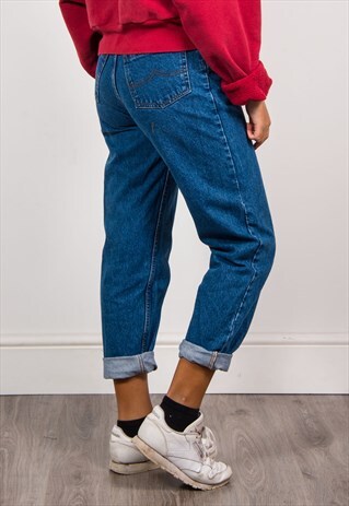 VINTAGE 90'S BLUE DENIM HIGH WAIST MOM JEANS