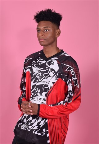 HC FOX RED AND BLACK MOTOCROSS SPORTS TOP
