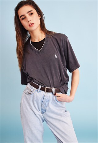 90'S RETRO RALPH LAUREN GRUNGE JERSEY T-SHIRT TEE