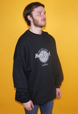 Vintage Y2K Hard Rock Cafe La Jolla Black Jumper Sweatshirt