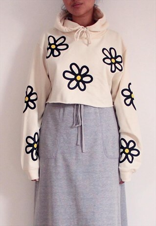 FLOWER POWER CROPPED HOODIE