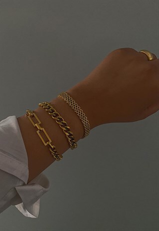 GOLD WOVEN MESH CHAIN BRACELET