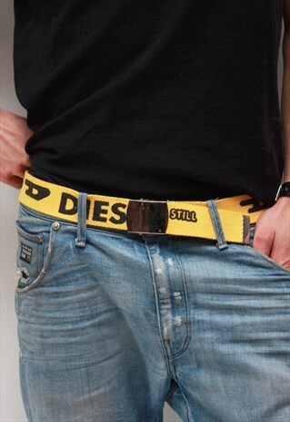 VINTAGE 90' OLDSCHOOL CLASSIC MATERIAL YELLOW DIESEL BELT