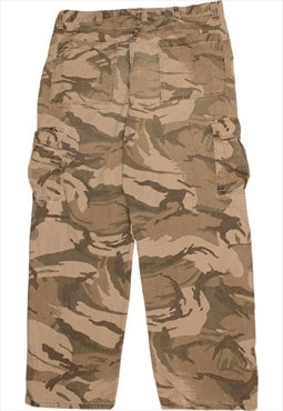 Wrangler 90's Camo Straight Leg Trousers / Pants 38 Brown