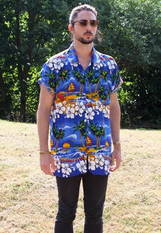 VINTAGE 80S HAWAIIAN MAURITIUS SHIRT - L/XL