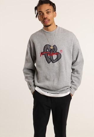VINTAGE FUBU EMBROIDERED SPELL OUT SWEATSHIRT