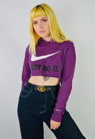 VINTAGE NIKE JUST DO IT CROPPED HOODIE