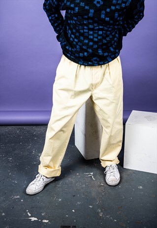 VINTAGE RALPH LAUREN 1980S TROUSERS IN YELLOW