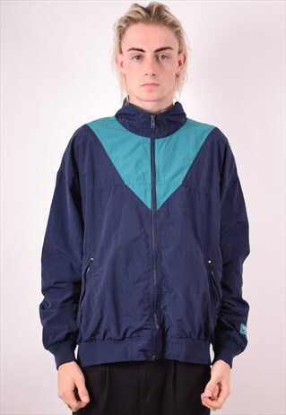 EDDIE BAUER MENS VINTAGE TRACKSUIT TOP JACKET LARGE BLUE 90S