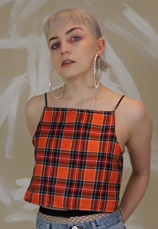 CROP TOP IN BLUE TARTAN