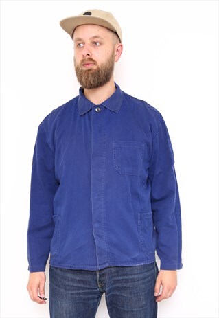 VINTAGE BLUE WORK/CHORE JACKET COAT