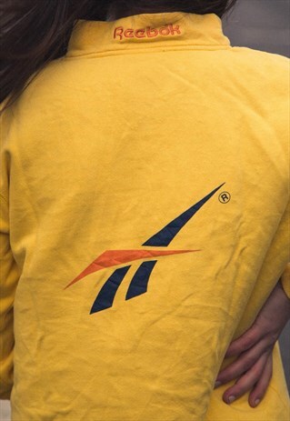 YELLOW REEBOK QUARTER-ZIP SWEATSHIRT / PULLOVER