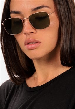 Green olive stainless steel sunglasses