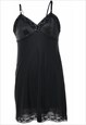 Vintage Black Lace Slip Dress - M