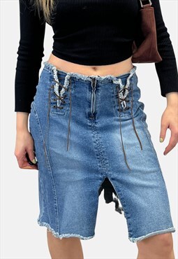 Vintage Denim Skirt -M