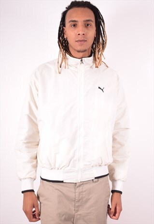 PUMA MENS VINTAGE JACKET MEDIUM WHITE 90S