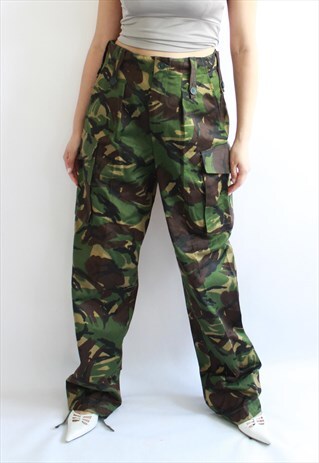 VINTAGE CAMEO ARMY HIGH WAIST CARGO TROUSERS