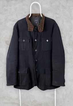 Vintage Black Gant Jacket Chore Corduroy Collar Large