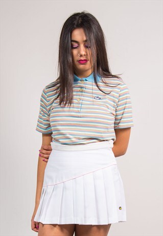 90'S VINTAGE STRIPED LACOSTE POLO T-SHIRT
