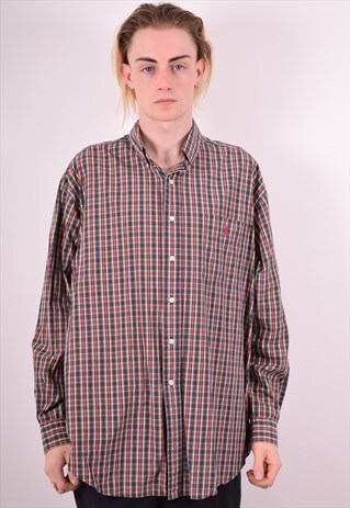 RALPH LAUREN MENS VINTAGE SHIRT XL MULTI CHECK 90S