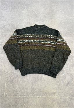 Vintage St Michael Knitted Jumper Abstract Patterned Knit 