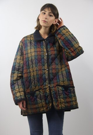 VINTAGE CORD COLLAR QUILTED JACKET