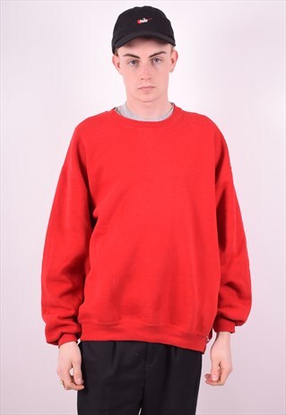 RUSSELL ATHLETIC MENS VINTAGE SWEATSHIRT JUMPER XL RED 90'S
