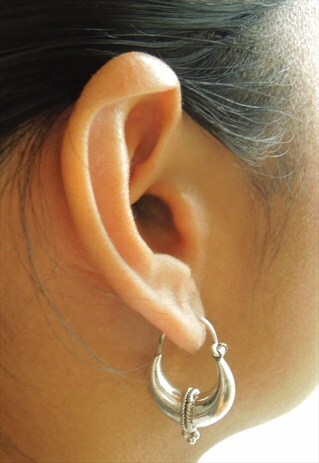 STERLING SILVER BIG HOOP EARRINGS