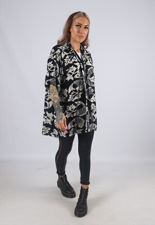 VINTAGE 90'S SHIRT OVERSIZED PATTERNED PRINT UK 18 XXL (C3M)