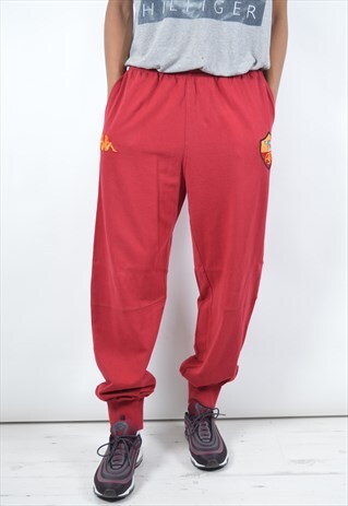 KAPPA MENS VINTAGE TRACKSUIT TROUSERS XXL MAROON 90S
