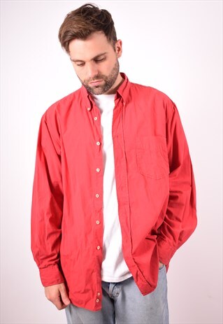 HUGO BOSS MENS VINTAGE SHIRT XL RED 90S