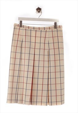 Vintage  Burberry  Maxi Skirt Pleated Look Beige/Checkered