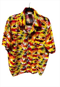 Big cat vintage 80s 90s bowling shirt 