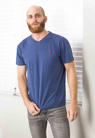VINTAGE POLO RALPH LAUREN T-SHIRT LOGO 90S S 5.4